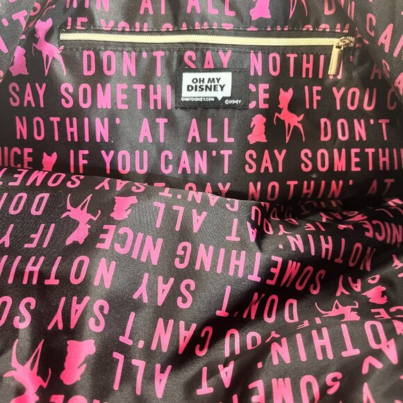 BAMBI THUMPER TOTE Pink Black Large Shoulder Bag DISNEY Store Butterfly NEW - Picture 5 of 8